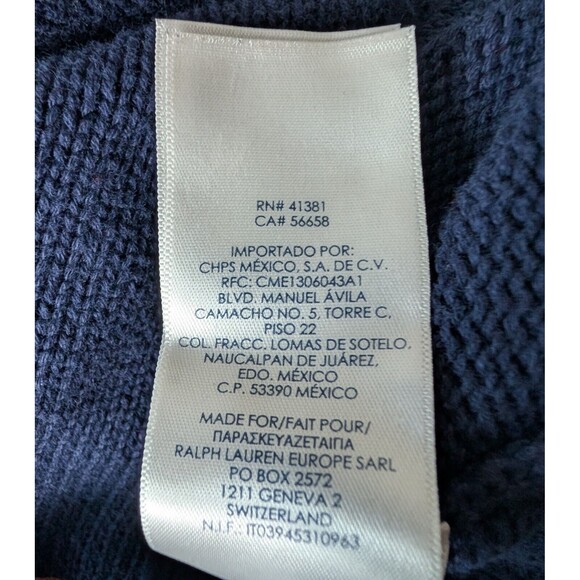 Vintage Chaps Men's Size XXL Navy Pullover Sweater Crest Preppy Classic - Picture 9 of 11